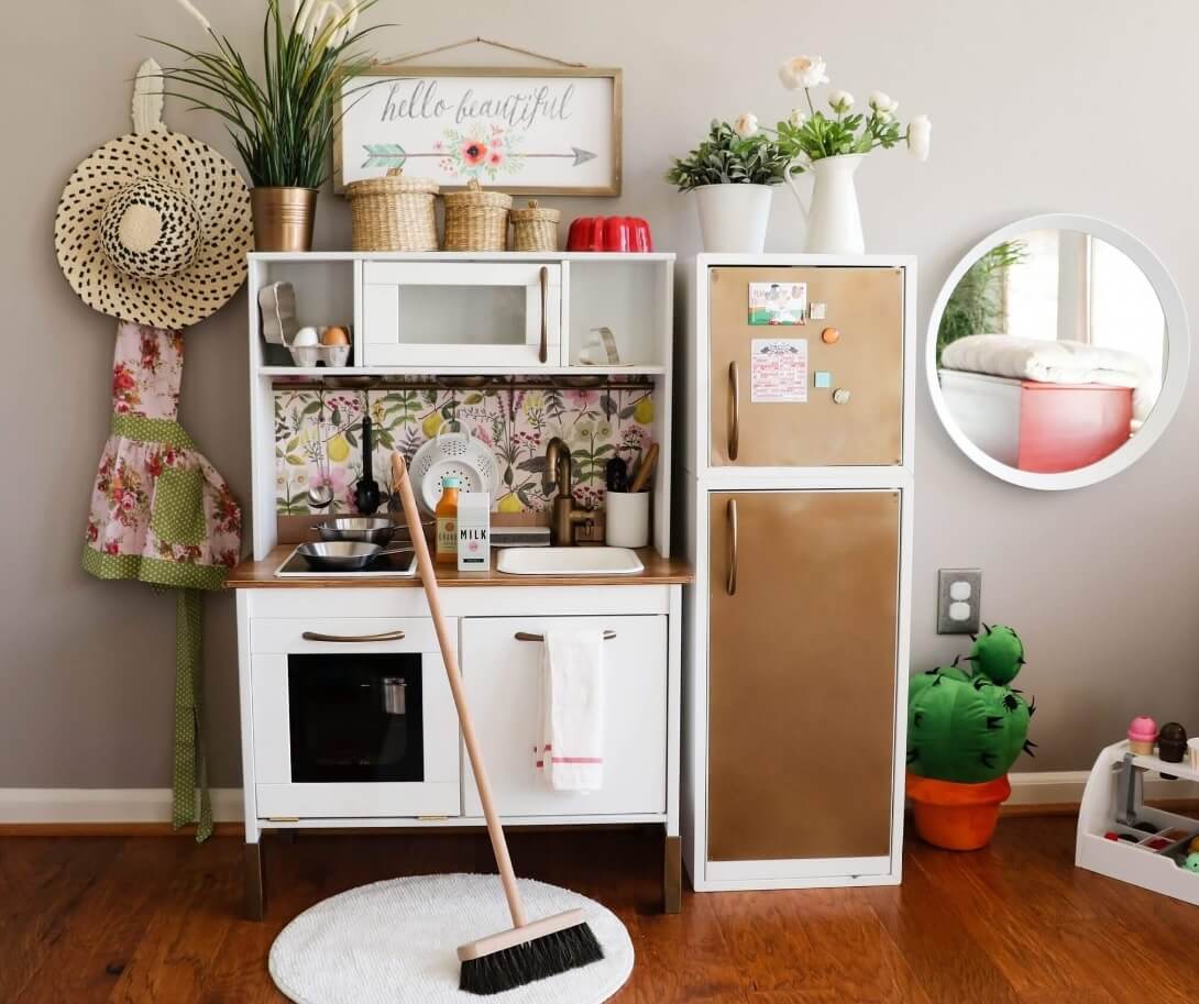 Modern IKEA Play Kitchen Hack for Less Than $20 - Mochi Mommy